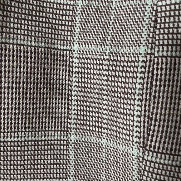 Harve Bernard Wool Blend Brown Plaid Fringe Detail Blazer Jacket Size 8 Petite - Picture 6 of 7